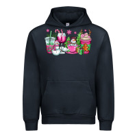 Navy pink christmas snowman coffee cups Urban Hoodie - OliviaCreatesArt