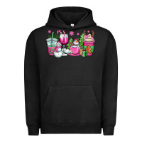 Pigment Black pink christmas snowman coffee cups Urban Hoodie - OliviaCreatesArt