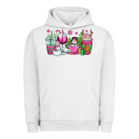 Pigment Lunar Rock pink christmas snowman coffee cups Urban Hoodie - OliviaCreatesArt