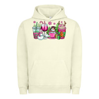 Pigment Pistachio pink christmas snowman coffee cups Urban Hoodie - OliviaCreatesArt