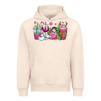 Sandshell pink christmas snowman coffee cups Urban Hoodie - OliviaCreatesArt