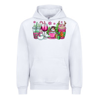 White pink christmas snowman coffee cups Urban Hoodie - OliviaCreatesArt