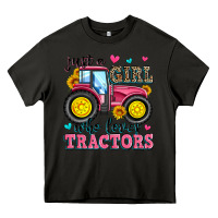 Asphalt just a girl who loves tractors Heavy Core Tee - Zillion Design Studio