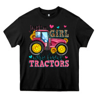 Black just a girl who loves tractors Heavy Core Tee - Zillion Design Studio