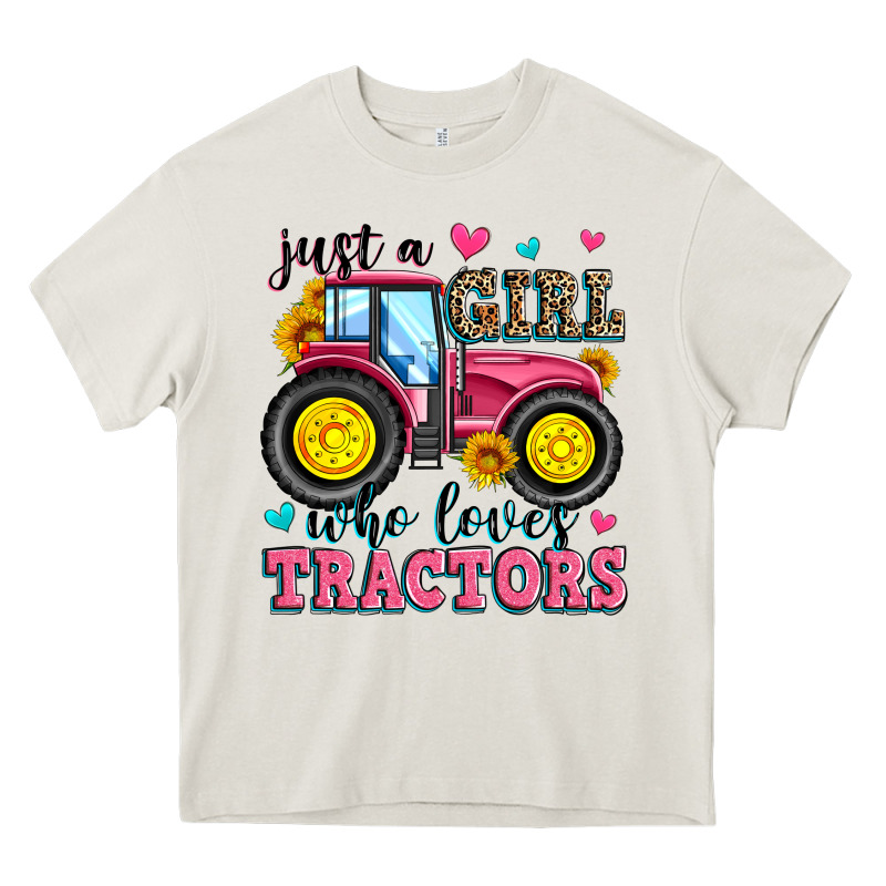Just A Girl Who Loves Tractors Heavy Core Tee by Zillion Design Studio | Teevron