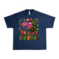 Navy flamingo merry christmas Urban Heavy Tee - AdoDesignShop