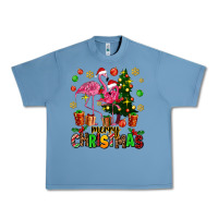 Pebble Blue flamingo merry christmas Urban Heavy Tee - AdoDesignShop
