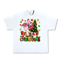White flamingo merry christmas Urban Heavy Tee - AdoDesignShop