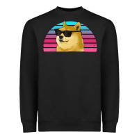 Doge Coin Bitcoin Hodl Retro Sunset Heavyweight Sweatshirt | Teevron