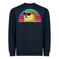 Navy doge coin bitcoin hodl retro sunset Heavyweight Sweatshirt - Jasminsmagicworld
