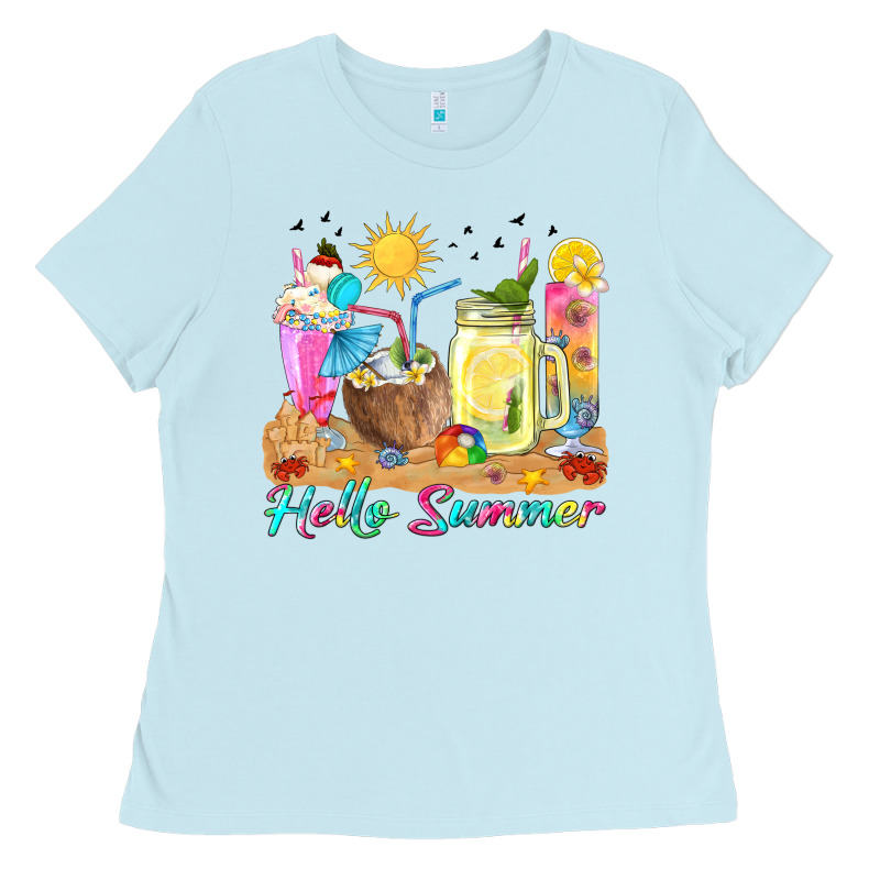 Hello Summer Drinks Ladies Tee by texasbilliewilder | Teevron