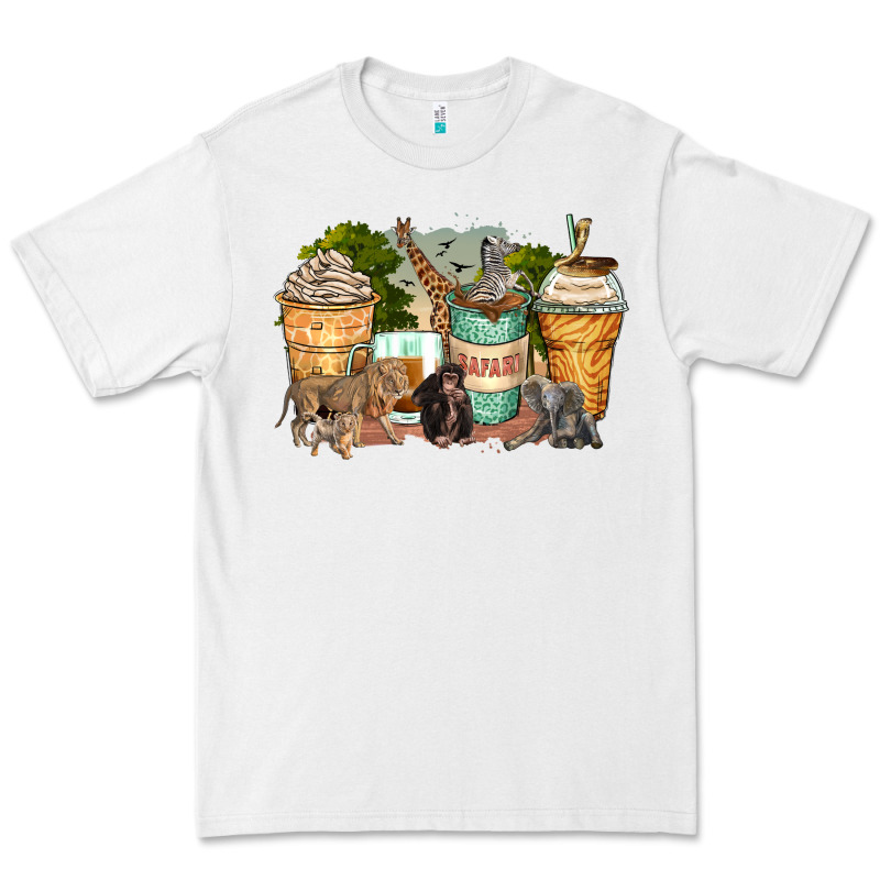 Safari Animals Coffee Cups Premium Tee by Zillion Design Studio | Teevron
