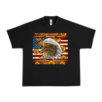 Black American Flag Eagle Urban Heavy Tee - LillyAllenDesigns