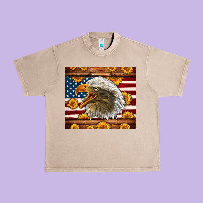 American Flag Eagle Urban Heavy Tee Designed By Lillyallendesigns