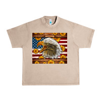 French Oak American Flag Eagle Urban Heavy Tee - LillyAllenDesigns