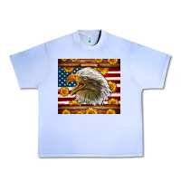 Grape Ice American Flag Eagle Urban Heavy Tee - LillyAllenDesigns