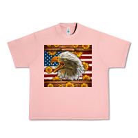 Salmon American Flag Eagle Urban Heavy Tee - LillyAllenDesigns