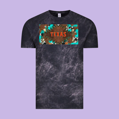 Western Texas And Bullskulls With Turquoise And Leopard Licanse Plate Vintage Tee Designed By Artiststas