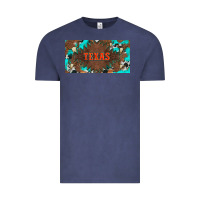 Vintage Denim western texas and bullskulls with turquoise and leopard licanse plate Vintage Tee - Artiststas