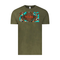 Vintage Olive western texas and bullskulls with turquoise and leopard licanse plate Vintage Tee - Artiststas