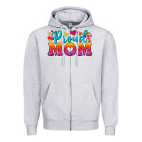 Heather Grey Proud Mom Lesbian Zipper Hoodie - BundleAndBundleShop