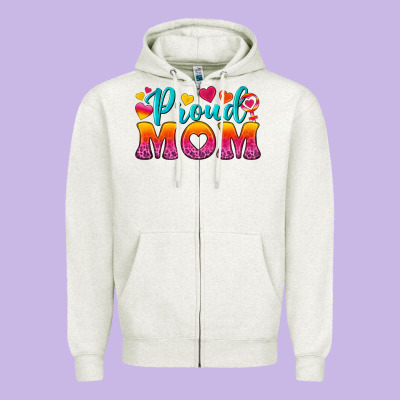 Proud Mom Lesbian Zipper Hoodie Designed By Bundleandbundleshop