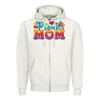 Oatmeal Heather Proud Mom Lesbian Zipper Hoodie - BundleAndBundleShop