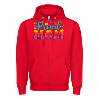 Red Proud Mom Lesbian Zipper Hoodie - BundleAndBundleShop