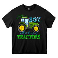 Black just a boy who loves tractors Heavy Core Tee - Zillion Design Studio