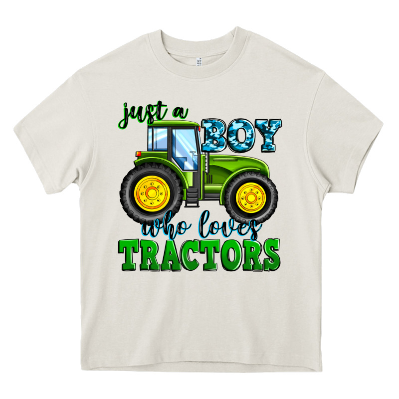 Just A Boy Who Loves Tractors Heavy Core Tee by Zillion Design Studio | Teevron