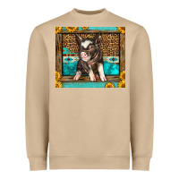 Western Cute Pig Heavyweight Sweatshirt | Teevron