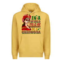 Antique Gold In a world full of princesses be a chingona Premium Hoodie - NancyCooperArtShop