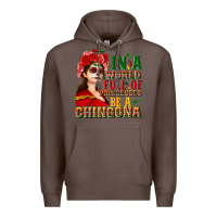 Coffee In a world full of princesses be a chingona Premium Hoodie - NancyCooperArtShop