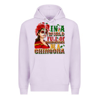 Lilac In a world full of princesses be a chingona Premium Hoodie - NancyCooperArtShop