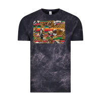 Cloud Black western serape cowhide and leopard background Vintage Tee - Artiststas