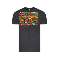 Vintage Black western serape cowhide and leopard background Vintage Tee - Artiststas