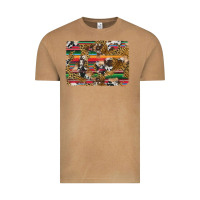 Vintage Camel western serape cowhide and leopard background Vintage Tee - Artiststas