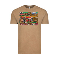 Vintage Coffee western serape cowhide and leopard background Vintage Tee - Artiststas