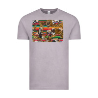 Vintage Zinc western serape cowhide and leopard background Vintage Tee - Artiststas