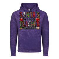 Cloud Purple santa's favorite teacher assistant Vintage Hoodie - Jasminsmagicworld