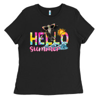 Black hello summer Ladies Tee - texasbilliewilder