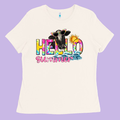 Hello Summer Ladies Tee Designed By Texasbilliewilder