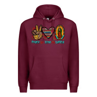 Burgundy peace love lupita Premium Hoodie - JahusDesignShop