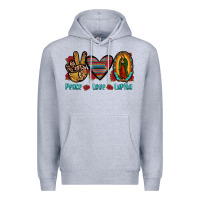 Heather Grey peace love lupita Premium Hoodie - JahusDesignShop