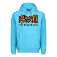 Ocean Blue peace love lupita Premium Hoodie - JahusDesignShop