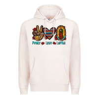 Pale Pink peace love lupita Premium Hoodie - JahusDesignShop
