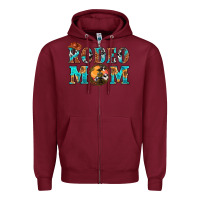 Burgundy Western Rodeo Mom Zipper Hoodie - BundleAndBundleShop