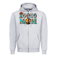 Heather Grey Western Rodeo Mom Zipper Hoodie - BundleAndBundleShop