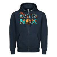 Navy Western Rodeo Mom Zipper Hoodie - BundleAndBundleShop