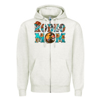 Oatmeal Heather Western Rodeo Mom Zipper Hoodie - BundleAndBundleShop